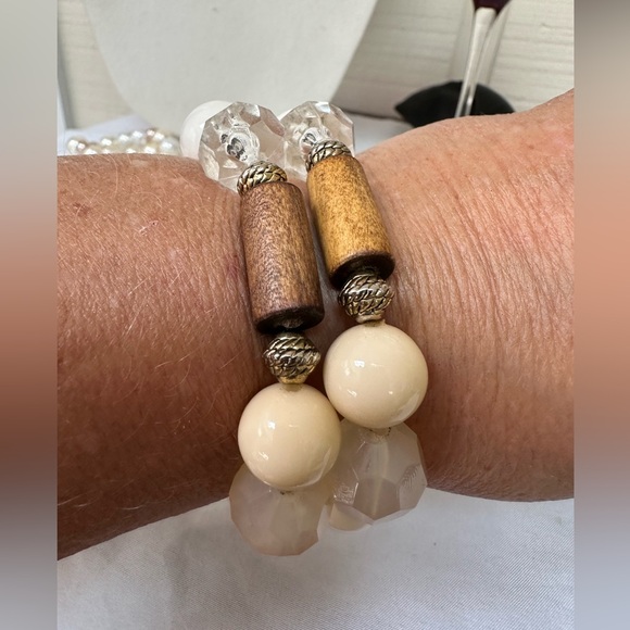 Set of 8 vintage stretch bead bracelets - Picture 5 of 10